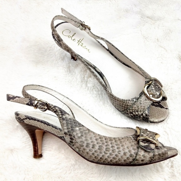 Cole Haan Nikeair Animal Print Leather Sandals - Picture 1 of 8